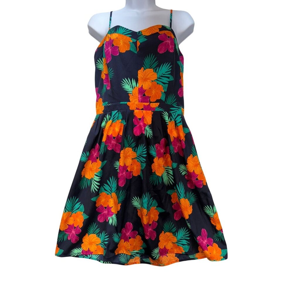 Gap Womens Sundress Size 8 Multicolor Tropical Floral  Sleeveless Knee Length